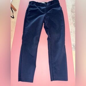 H&M navy Blue ankle cropped straight leg Trousers size 10